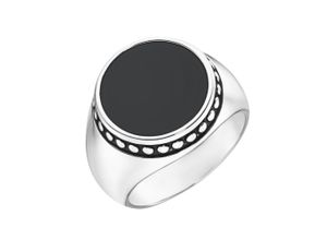 4007810165321 - Silberring GIORGIO MARTELLO MILANO Siegelring mit schwarzem Achat Silber 925 Fingerringe Gr 64 Silber 925 (Sterlingsilber) schwarz Herren Fingerringe