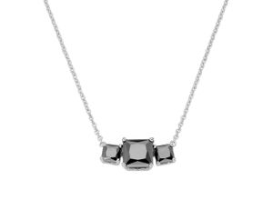 4007810165994 - Collier GIORGIO MARTELLO MILANO Mittelteil mit Zirkonia Silber 925 Halsketten Gr 45 cm Silber 925 (Sterlingsilber) schwarz Damen Colliers