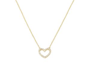 4007810166465 - Collier LUIGI MERANO Mittelteil Herz mit Brillanten Gold 585 Halsketten Gr 45 cm Gelbgold 585 goldfarben (gold) Damen Colliers