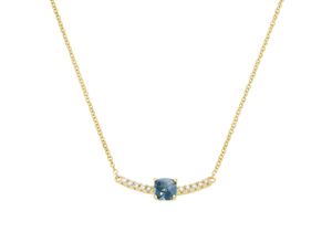 4007810166496 - Collier LUIGI MERANO mit Edelstein & Brillanten Gold 585 Halsketten Gr 45 cm Gelbgold 585 blau Damen Colliers