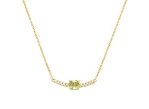 4007810166502 - Collier LUIGI MERANO mit Edelstein & Brillanten Gold 585 Halsketten Gr 45 cm Gelbgold 585 gelb Damen Colliers