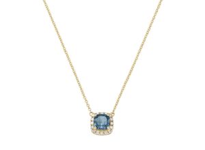 4007810166519 - Collier LUIGI MERANO Edelstein & Brillanten Gold 585 Halsketten Gr 45 cm Gelbgold 585 blau Damen Colliers