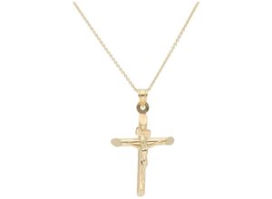 4007810169060 - Kette mit Anhänger SMART JEWEL Anhänger Kreuz Silber 925 Halsketten Gr 50 cm Silber 925 (Sterlingsilber) goldfarben (gold) Damen Ketten mit Anhänger