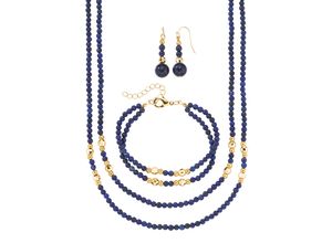 4007810169244 - Collier-Set LADY Halsketten Gr N-Größe blau Damen Colliers