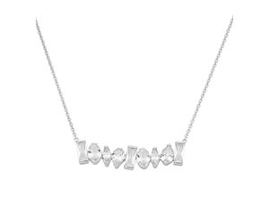 4007810169947 - Collier GIORGIO MARTELLO MILANO mit weißen Zirkonia in verschiedenen Schliffarten Silber 925 Halsketten Gr 45 cm Silber 925 (Sterlingsilber) silberfarben (silber) Damen Colliers