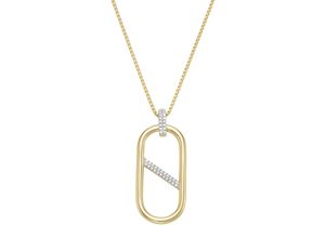 4007810169978 - Kette mit Anhänger GIORGIO MARTELLO MILANO Anhänger Zirkonia Silber 925 Halsketten Gr 45 cm Silber 925 (Sterlingsilber) goldfarben (gold) Damen Ketten mit Anhänger