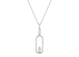 4007810170059 - Kette mit Anhänger GIORGIO MARTELLO MILANO Anhänger Zirkonia Silber 925 Halsketten Gr 45 cm Silber 925 (Sterlingsilber) silberfarben (silber) Damen Ketten mit Anhänger