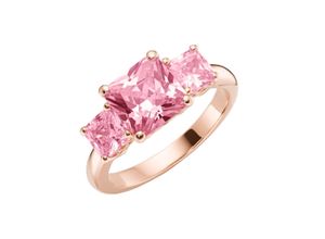 4007810170172 - Silberring GIORGIO MARTELLO MILANO mit rosa Zirkonia Steinen rosé vergoldet Silber 925 Fingerringe Gr 52 Silber 925 (Sterlingsilber) rosa Damen Fingerringe