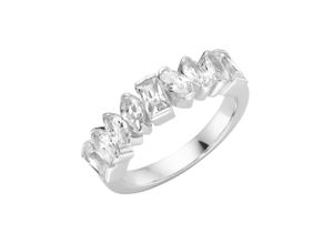 4007810170486 - Silberring GIORGIO MARTELLO MILANO mit weißen Zirkonia in verschiedenen Schliffarten Silber 925 Fingerringe Gr 56 Silber 925 (Sterlingsilber) weiß Damen Fingerringe