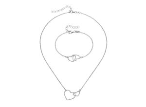 4007810171636 - Schmuckset SMART JEWEL mit Herzen Silber 925 Schmuck-Sets Gr Onesize silberfarben (silber) Damen