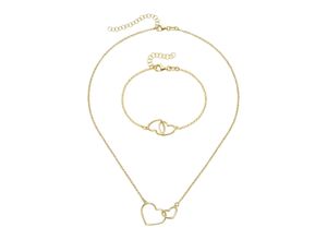 4007810171643 - Schmuckset SMART JEWEL mit Herzen Silber 925 Schmuck-Sets Gr Onesize goldfarben (gold) Damen