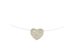 4007810172206 - Collier SMART JEWEL Anhänger Herz Silber 925 Halsketten Gr 45 cm Silber 925 (Sterlingsilber) goldfarben (gold) Damen