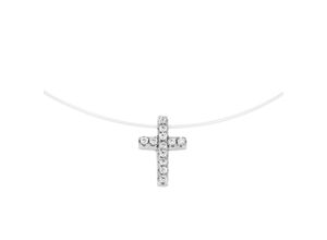 4007810172213 - Collier SMART JEWEL Anhänger Kreuz Silber 925 Halsketten Gr 45 cm Silber 925 (Sterlingsilber) silberfarben (silber) Damen