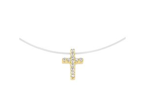 4007810172220 - Collier SMART JEWEL Anhänger Kreuz Silber 925 Halsketten Gr 45 cm Silber 925 (Sterlingsilber) goldfarben (gold) Damen