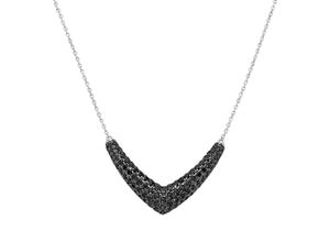 4007810172244 - Collier GIORGIO MARTELLO MILANO mit Zirkonia oder Spinell Silber 925 Halsketten Gr 45 cm Silber 925 (Sterlingsilber) schwarz Damen