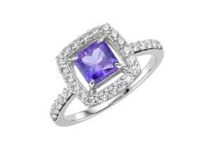 4007810173456 - Silberring GIORGIO MARTELLO MILANO in blau fuchsia oder lila Zirkonia weiß Silber 925 Fingerringe Gr 54 Silber 925 (Sterlingsilber) lila Damen