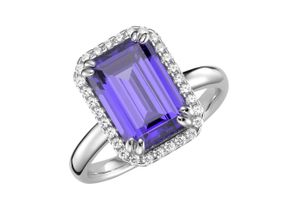 4007810173678 - Silberring GIORGIO MARTELLO MILANO in blau fuchsia oder lila Zirkonia weiß Silber 925 Fingerringe Gr 56 Silber 925 (Sterlingsilber) lila Damen