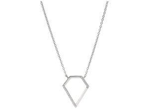 4007810175955 - Collier SMART JEWEL Mittelteil Pentagon mit Zirkonia Silber 925 Halsketten Gr 47 cm Silber 925 (Sterlingsilber) silberfarben (silber) Damen