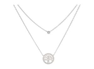 4007810176013 - Collier SMART JEWEL mit Lebensbaum und Zirkonia Silber 925 Halsketten Gr 47 cm Silber 925 (Sterlingsilber) silberfarben (silber) Damen