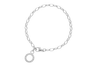 4007810212032 - Charm-Armband GIORGIO MARTELLO MILANO mit Schriftzug zum Einhängen von Charms Silber 925 Armbänder Gr 16 cm Silber 925 (Sterlingsilber) silberfarben (silber) Damen