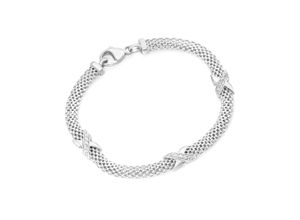 4007810221126 - Armband SMART JEWEL edel mit Zirkonia Steinen Silber 925 Armbänder Gr 19 cm Silber 925 (Sterlingsilber) weiß Damen Armbänder Silber