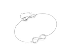 4007810231361 - Armband GIORGIO MARTELLO MILANO Infinity mit Zirkonia Steinen Silber 925 Armbänder Gr 19 cm Silber 925 (Sterlingsilber) weiß Damen Armbänder Silber