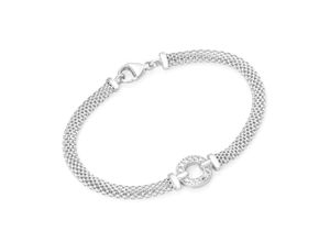 4007810231927 - Armband SMART JEWEL elegant mit Zirkonia Silber 925 Armbänder Gr 19 cm Silber 925 (Sterlingsilber) weiß Damen Armbänder Silber