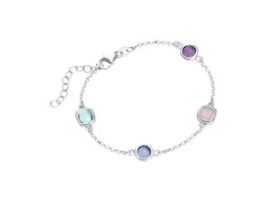 4007810234591 - Armband SMART JEWEL bunte Steine Silber 925 Armbänder Gr 19 cm Silber 925 (Sterlingsilber) bunt Damen Armbänder Silber