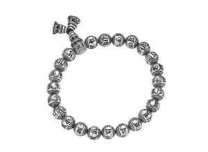 4007810235307 - Armband GIORGIO MARTELLO MILANO Kugeln mit tibetischen Glücks-Symbolen Silber 925 Armbänder Gr Onesize Silber 925 (Sterlingsilber) silberfarben (silber) Herren Armbänder Silber