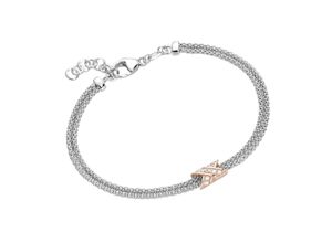 4007810235888 - Armband SMART JEWEL Mesh-Optik Zirkonia Steine Silber 925 Armbänder Gr 19 cm Silber 925 (Sterlingsilber) rosegold (silber rosé vergoldet bicolor) Smart Jewel