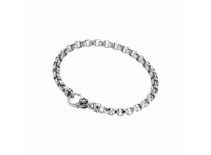 4007810236502 - Armband GIORGIO MARTELLO MILANO eckige Glieder gebürstet   glanz Silber 925 Armbänder Gr 22 cm Silber 925 (Sterlingsilber) silberfarben (silber) Herren Armbänder Silber