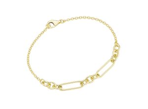 4007810236755 - Armband SMART JEWEL längliche ovale Glieder Silber 925 Armbänder Gr 19 cm Silber 925 (Sterlingsilber) goldfarben (gold) Damen Gliederarmband