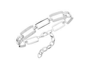 4007810236823 - Armband SMART JEWEL rechteckige Glieder Zirkonia Steine Silber 925 Armbänder Gr 20 cm Silber 925 (Sterlingsilber) silberfarben (silber) Damen Armbänder Silber