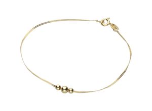 4007810237691 - Armband LUIGI MERANO Singapurkette mit Kugeln Gold 375 Armbänder Gr 19 cm Gelbgold 375 goldfarben (gold) Damen