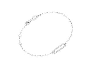 4007810238414 - Armband GIORGIO MARTELLO MILANO Mittelteil oval mit Zirkonia Silber 925 Armbänder Gr 19 cm Silber 925 (Sterlingsilber) silberfarben (silber) Giorgio Martello Milano