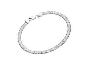 4007810238537 - Armband SMART JEWEL gedrückte Schlangenkette massiv Silber 925 Armbänder Gr 19 cm Silber 925 (Sterlingsilber) silberfarben (silber) Damen