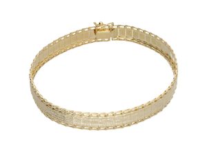 4007810238896 - Armband LUIGI MERANO Fantasiekette matt und glanz Gold 375 Armbänder Gr 19 cm Gelbgold 375 goldfarben (gold) Damen Armbänder