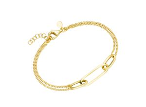 4007810238940 - Armband SMART JEWEL Mittelteil ovale Glieder Panzerkette Silber 925 Armbänder Gr 19 cm Silber 925 (Sterlingsilber) goldfarben (gold)