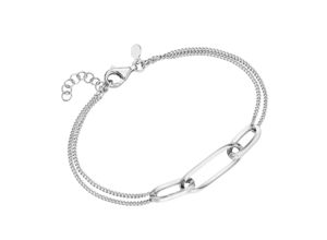 4007810238957 - Armband SMART JEWEL Mittelteil ovale Glieder Panzerkette Silber 925 Armbänder Gr 19 cm Silber 925 (Sterlingsilber) silberfarben (silber)