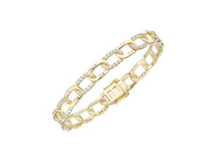 4007810239886 - Armband GIORGIO MARTELLO MILANO mit Zirkonia Silber 925 Armbänder Gr 19 cm Silber 925 (Sterlingsilber) goldfarben (gold) Damen Armbänder