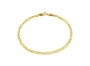 4007810240158 - Armband LUIGI MERANO geflochtene Fantasiekette Gold 585 Armbänder Gr 19 cm Gelbgold 585 goldfarben (gold) Damen Armbänder