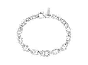 4007810240172 - Armband GIORGIO MARTELLO MILANO Gliederkette mit Zirkonia Silber 925 Armbänder Gr 19 cm Silber 925 (Sterlingsilber) silberfarben (silber) Damen Armbänder Silber