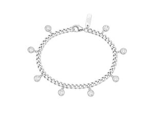 4007810240394 - Armband GIORGIO MARTELLO MILANO Panzerkette mit Zirkonia Silber 925 Armbänder Gr 19 cm Silber 925 (Sterlingsilber) silberfarben (silber) Damen Armbänder Silber