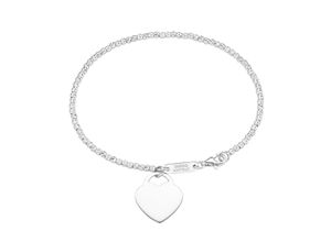 4007810240448 - Armband GIORGIO MARTELLO MILANO Kugelkette diamantiert mit Anhänger Herz Silber 925 Armbänder Gr 19 cm Silber 925 (Sterlingsilber) silberfarben (silber) Damen Armbänder Silber