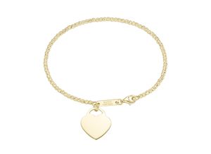 4007810240455 - Armband GIORGIO MARTELLO MILANO Kugelkette diamantiert mit Anhänger Herz Silber 925 Armbänder Gr 19 cm Silber 925 (Sterlingsilber) goldfarben (gold) Damen Armbänder