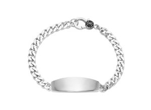 4007810240981 - Armband GIORGIO MARTELLO MILANO Identy-Armband Panzerkette Silber 925 Armbänder Gr 21 cm Silber 925 (Sterlingsilber) silberfarben (silber) Herren Armbänder Silber