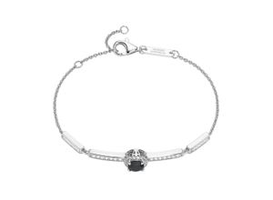 4007810241353 - Armband GIORGIO MARTELLO MILANO mit Zirkonia Silber 925 Armbänder Gr 19 cm Silber 925 (Sterlingsilber) schwarz Damen