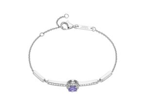 4007810241360 - Armband GIORGIO MARTELLO MILANO mit Zirkonia Silber 925 Armbänder Gr 19 cm Silber 925 (Sterlingsilber) lila Damen