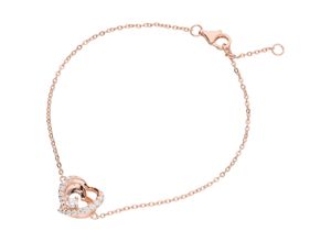 4007810241629 - Armband SMART JEWEL Herz mit Zirkonia rosé vergoldet Silber 925 Armbänder Gr 19 cm Silber 925 (Sterlingsilber) rosegold (rosé vergoldet) Damen