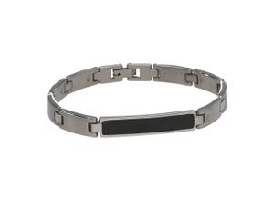 4007810562885 - Armband JACQUES CHARREL Gliederarmband Mittelteil mit gemusterter Einlage Edelstahl Gr 21 cm Edelstahl silberfarben (silber) Damen Armbänder Gliederarmband